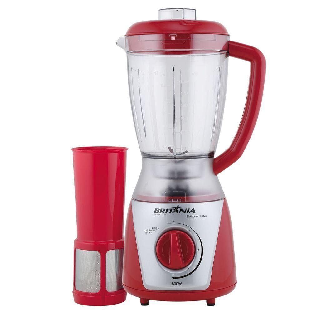 Liquidificador Britânia Eletronic Filter Vermelho 2,5L 110V