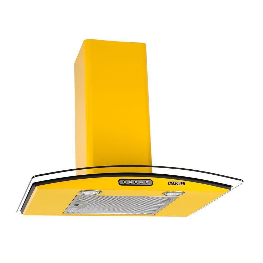 Coifa De Parede 60cm Vidro Curvo Slim Nardelli Yellow 220V