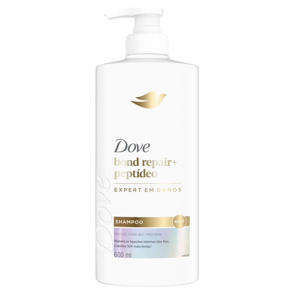 Shampoo Dove Bond Repair e Peptídeo Expert em Danos 600ml