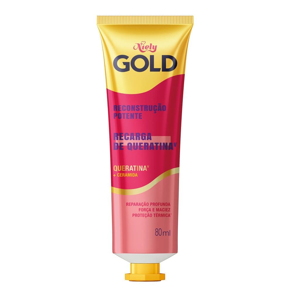 Recarga de Queratina Niely Gold Reconstrução Potente 80ml