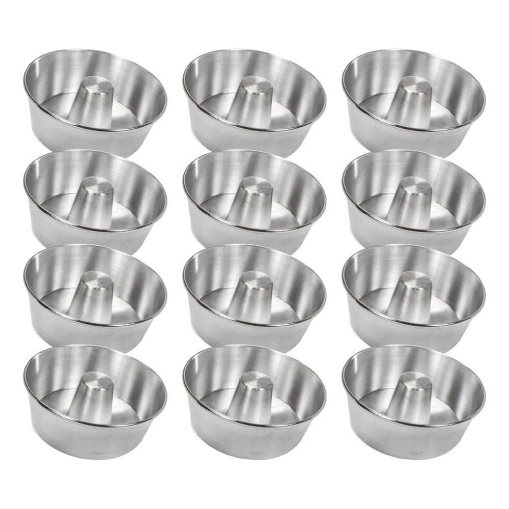 Kit 12 Mini Forminha Pudim Bolo Vulcão N10 Alumínio Puro