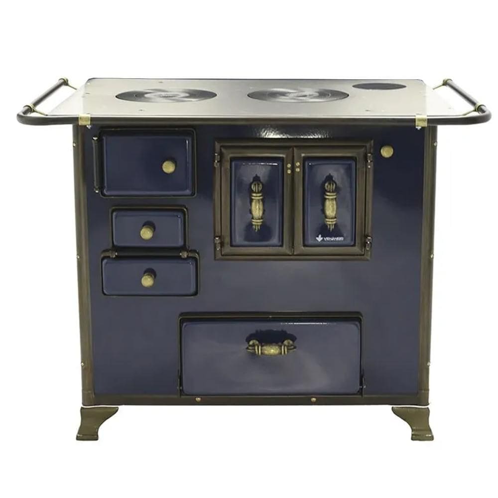 Fogão a Lenha Barroco Gabinete Venâncio 03 Azul FL3GBRCX