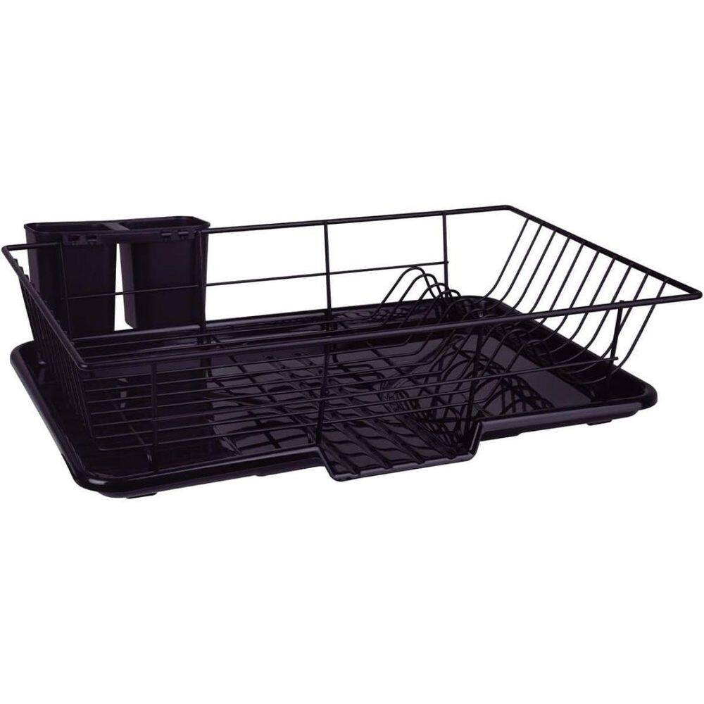 Escorredor De Louças Com Bandeja 18 Pratos Preto - Mor