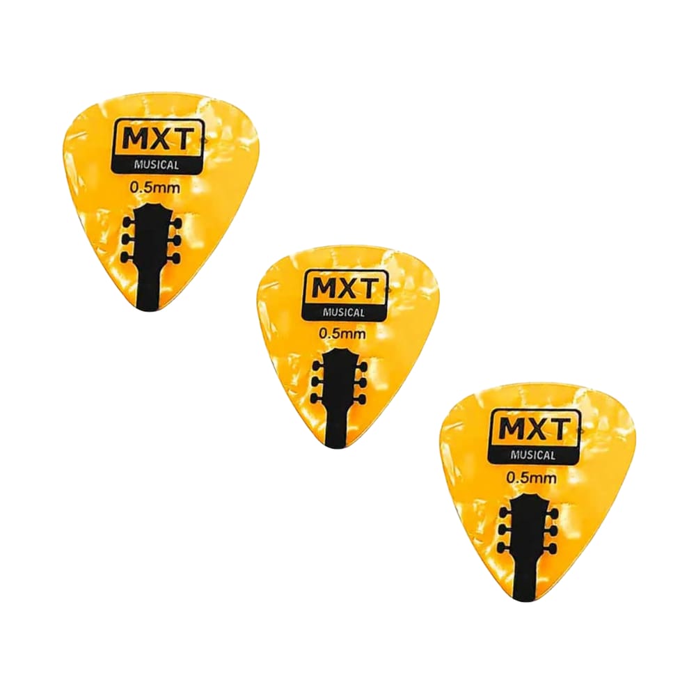 Kit 3 Palheta P/Violão 0.5Mm Amarela