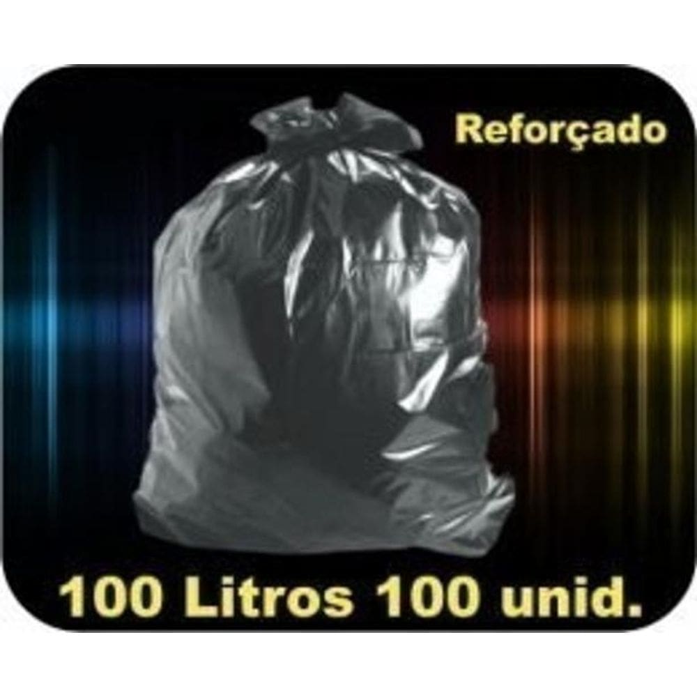 Sacos Pra Lixo De 100 Litros Reforçado- Pct 100 Un.-Preto