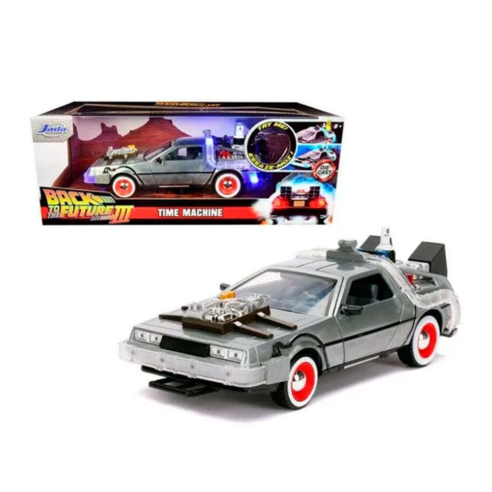 Miniatura DeLorean De Volta Para O Futuro 3 C/ Luz 1:24 Jada