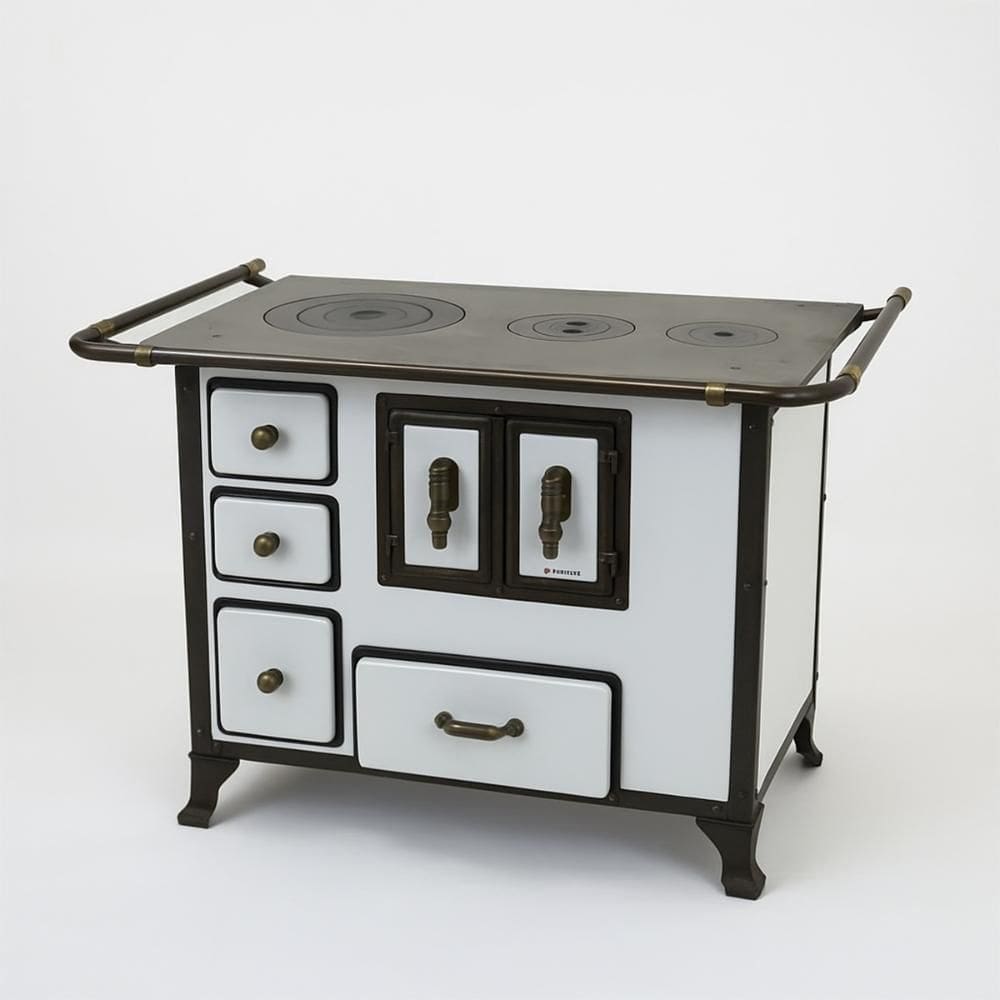 Fogão a Lenha Barroco Gabinete Venâncio 03 Branco FL3GBRCX