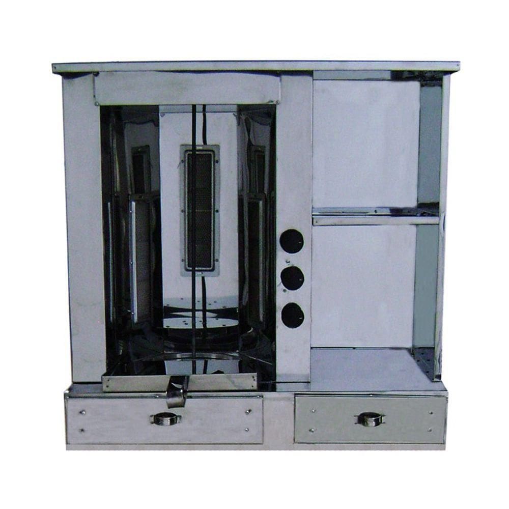Churrasco Grego de Balcão R2 em Inox com Gavetas e Porta de Vidro R0087PV