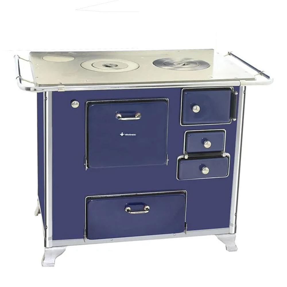 Fogão a Lenha Tradicional 02 Venâncio Gabinete Azul FL2GCX