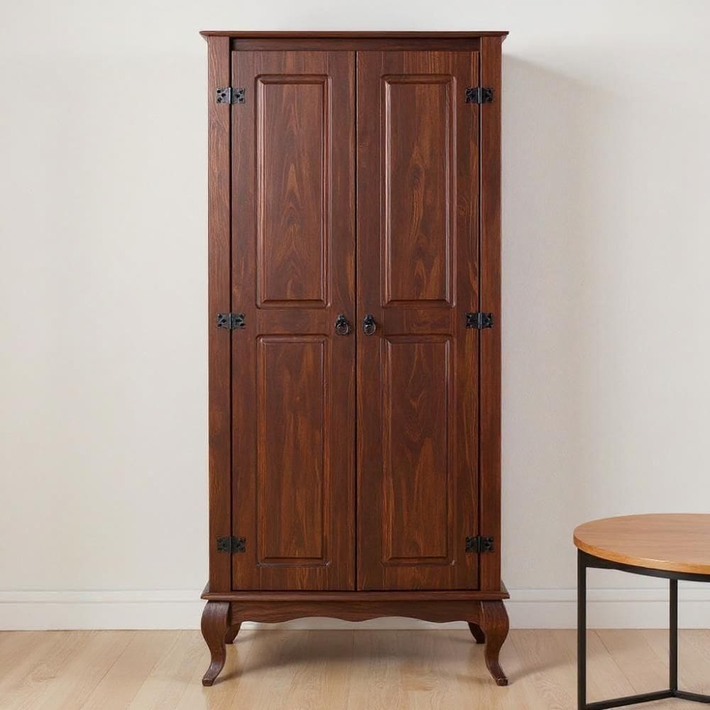 Multiúso 2 Portas Madeira Maciça Clássico Marrom