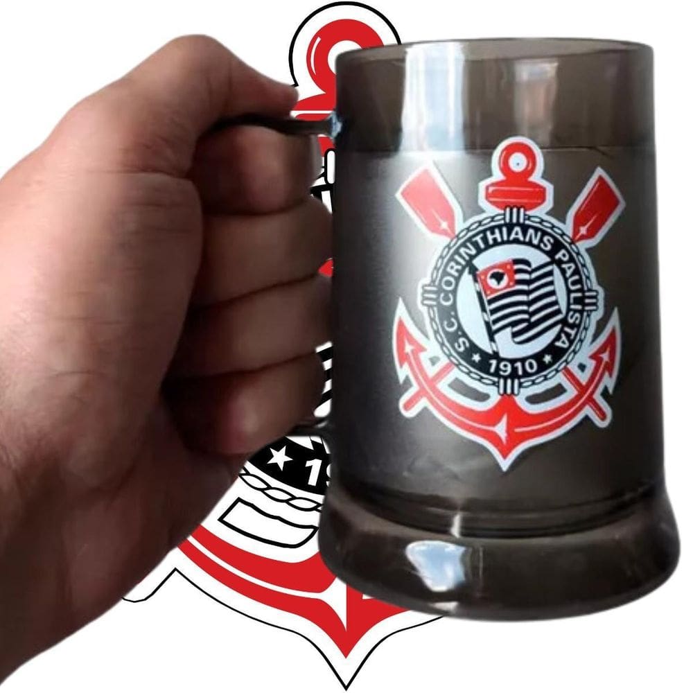 Caneca Gel Corinthians Futebol Mantém Sua Bebida Sempre