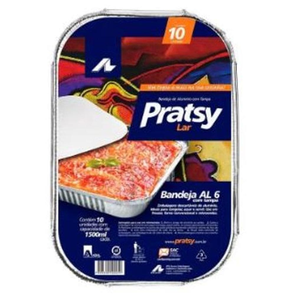 Bandeja De Alumínio Com Tampa 1500Ml - 10 Unidades
