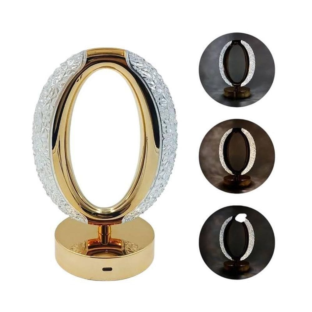 Luminária Oval De Mesa Usb Led 03 Branco Frio Quente Neutro