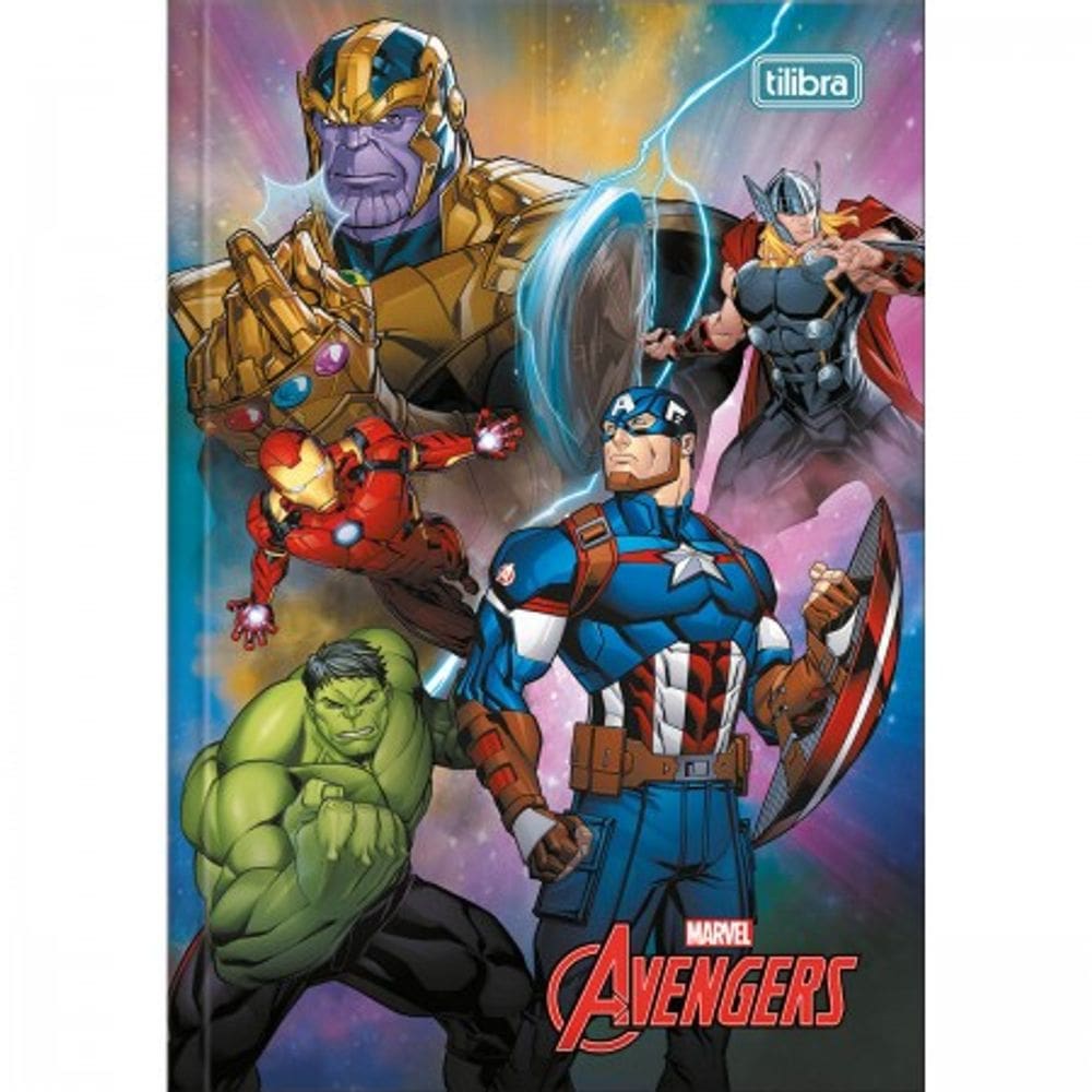 Caderno Pequeno Brochura 1/4 Avengers (Vingadores) 80 Folhas - Tilibra