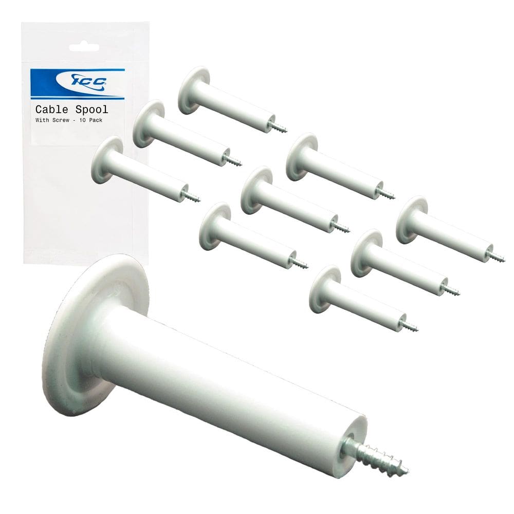 Bobina de cabo ICC com parafuso de madeira embutido, pacote com 10