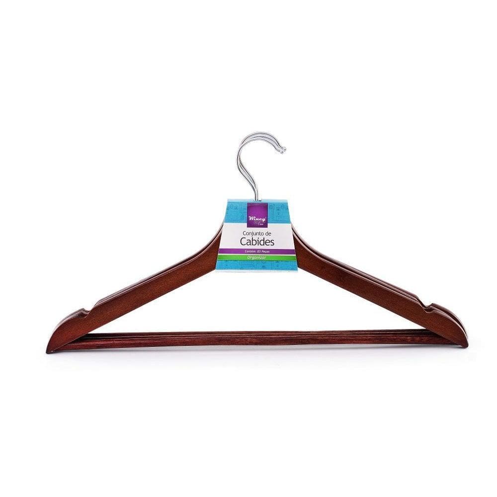 Conjunto De Cabide Madeira 43Cm E Peças