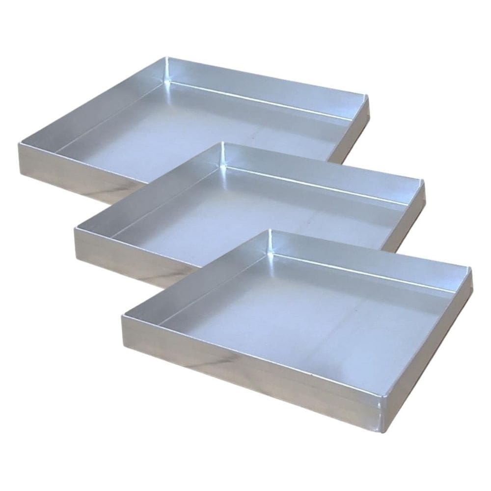 Kit 3 Formas De Brownie 25X25X3 Altura Assadeira Alumínio