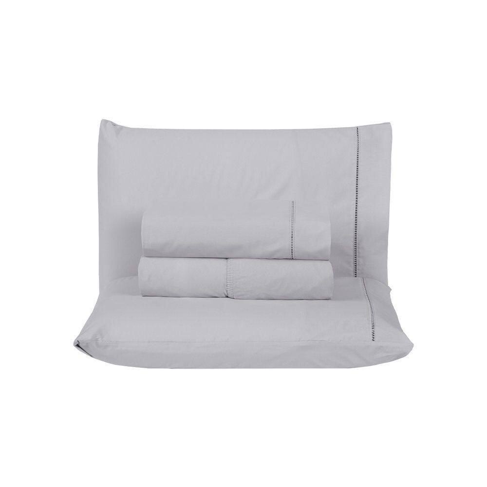 Jogo De Cama Premier Casal 04 Peças Hipercal 500 Fios 100% Poliéster - Cinza