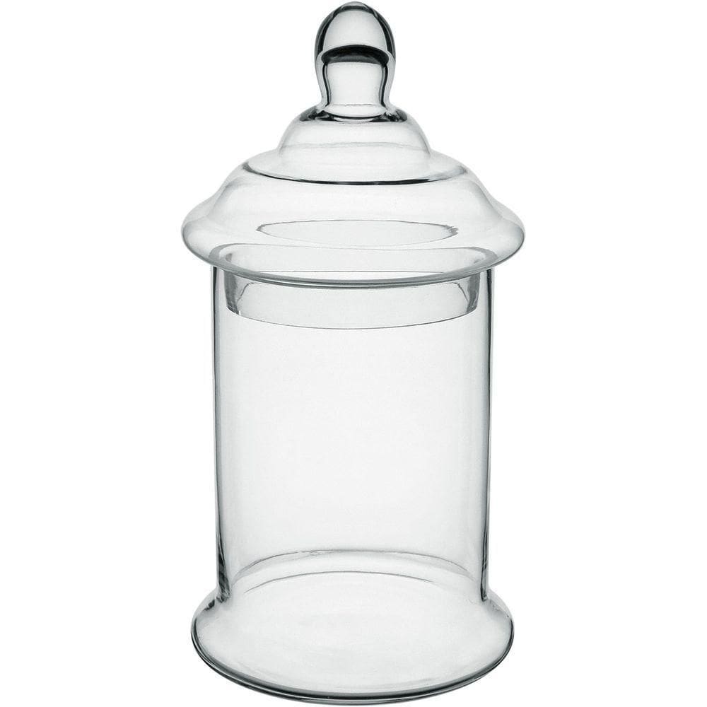 Potiche Vaso Bomboniere Redondo Com Tampa Vidro Transparente