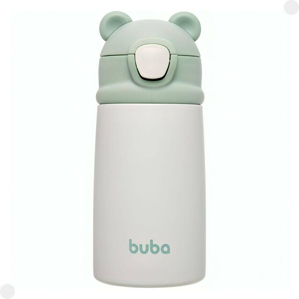 Garrafa Termica Parede Dupla Ursinho Verde Buba