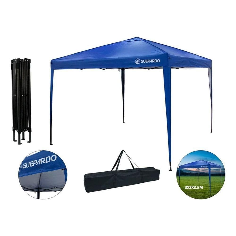 Tenda Gazebo Dobrável Guepardo 3m X 3m X 2.5m Azul
