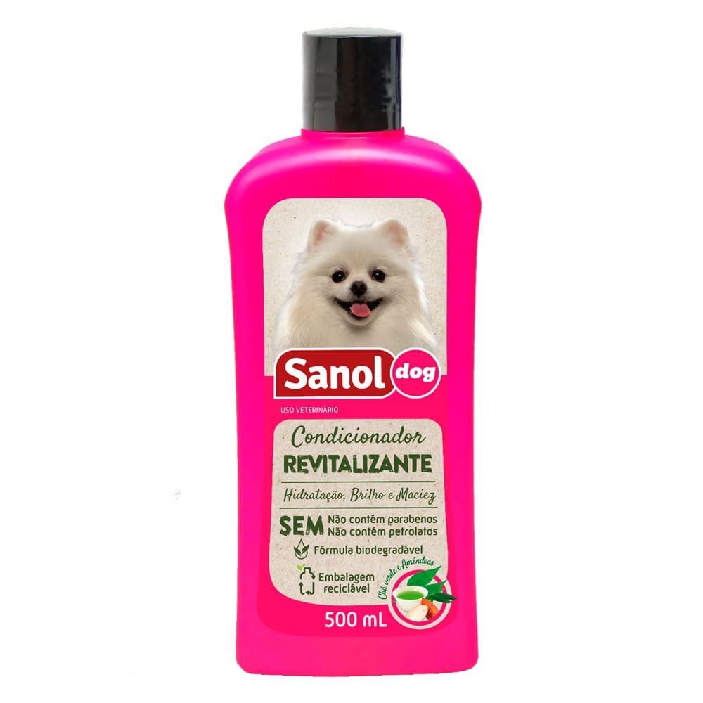 Condicionador Veterinário Sanol Dog Revitalizante Chá Verde e Amêndoas 500ml