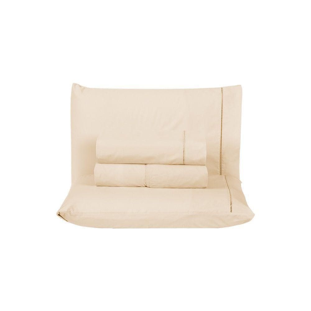 Jogo De Cama Premier Casal 04 Peças Hipercal 500 Fios 100% Poliéster - Bege