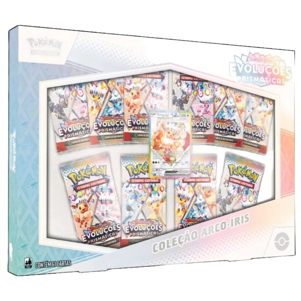 Pokémon Box Evoluções Prismáticas Coleção Eevee Arco Íris - Copag