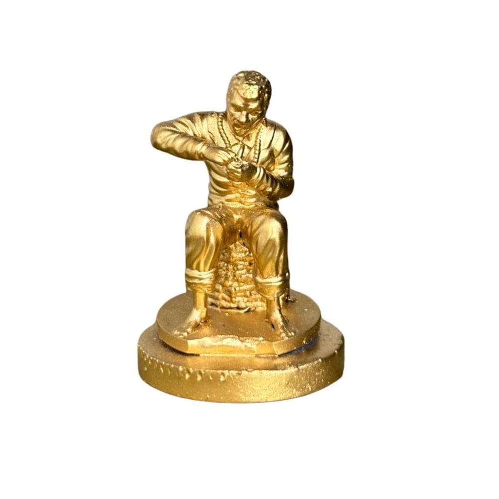 Miniatura Religiosa Orixás E Guias Em Resina 3D Dourada 5 Cm