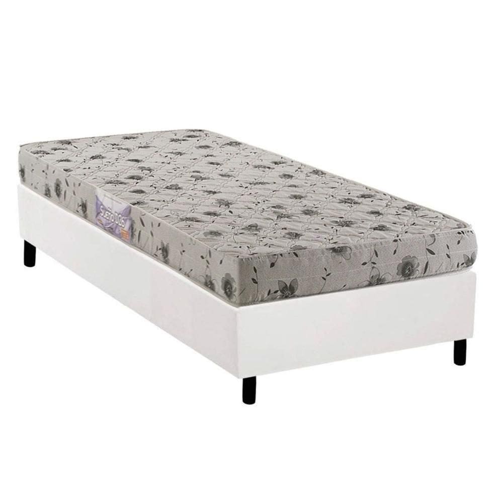Conjunto Box Solteiro: Colchão Espuma Herval D26 Sueño Liso + Base Crc Corano White (88x188)