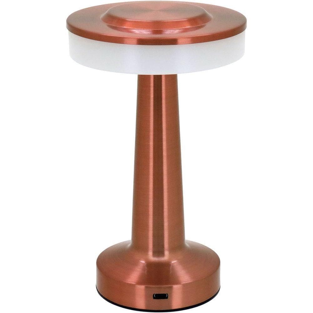 Luminária Led Mesa Usb Abajur Metal 20x12x12cm Cobre