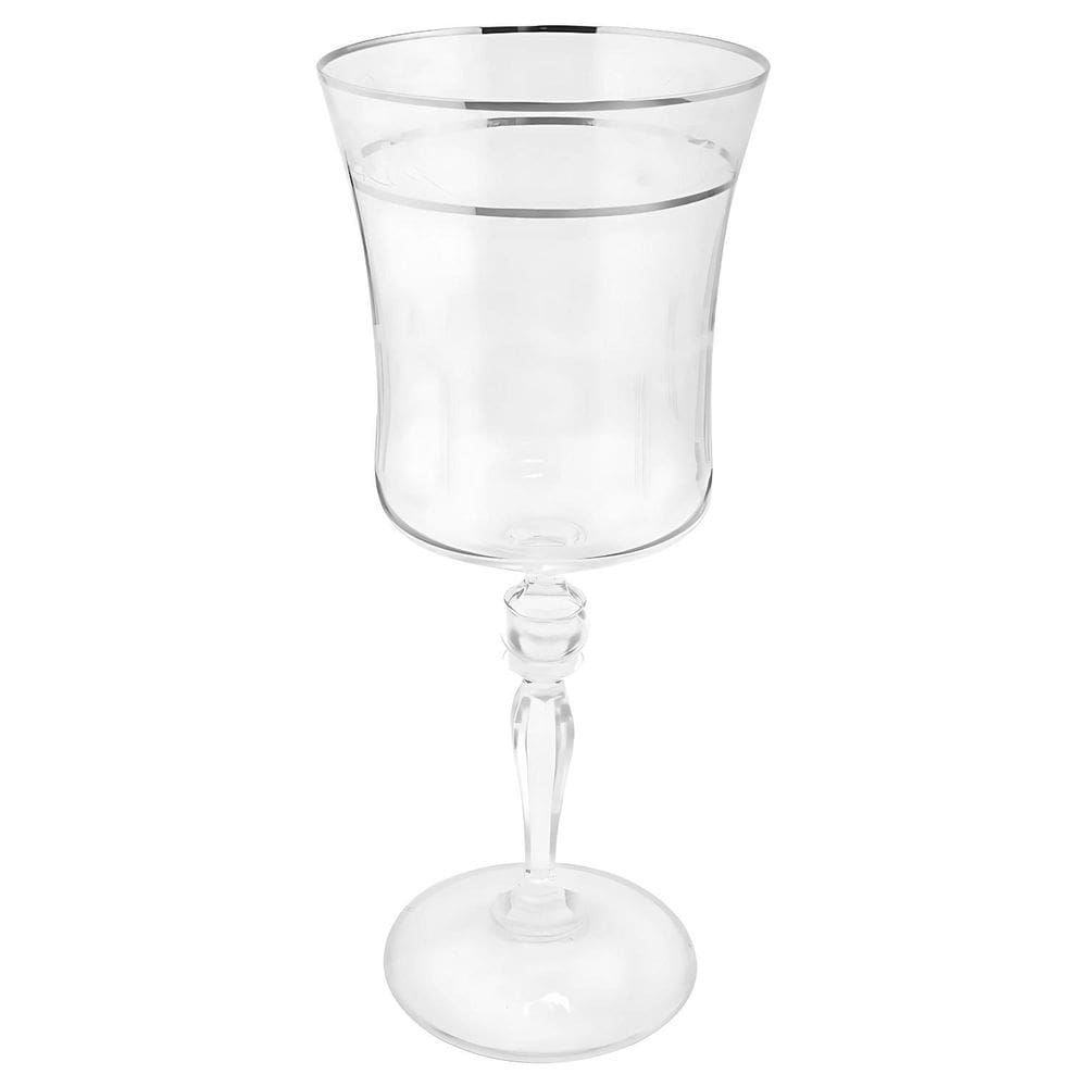 Taça Água Suco 300Ml Grace Cristal Friso Platino Luxo