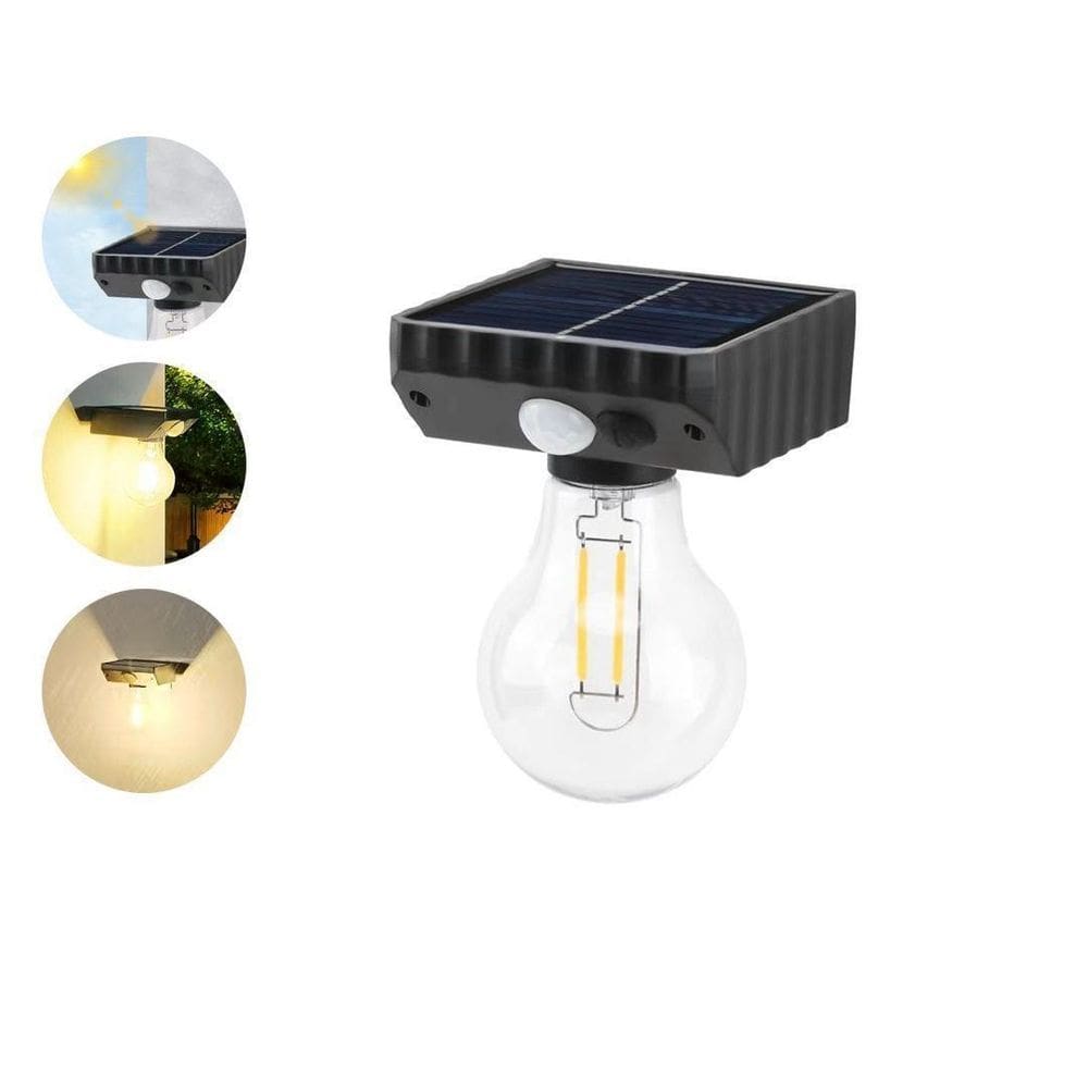 Lâmpada Bulbos De Parede Solar Jardim Luz Quente Incandescen