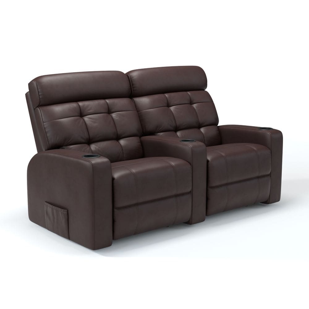 Sofá 2 Lugares Reclinável Manual Linha Cinema Em Corino Importado