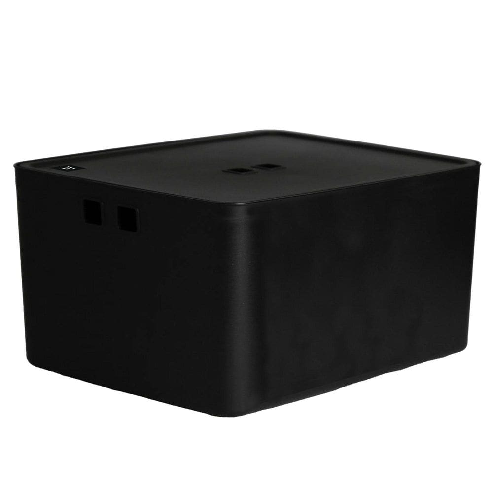 Caixa Organizadora 36 Litros Grande Com Tampa Preto