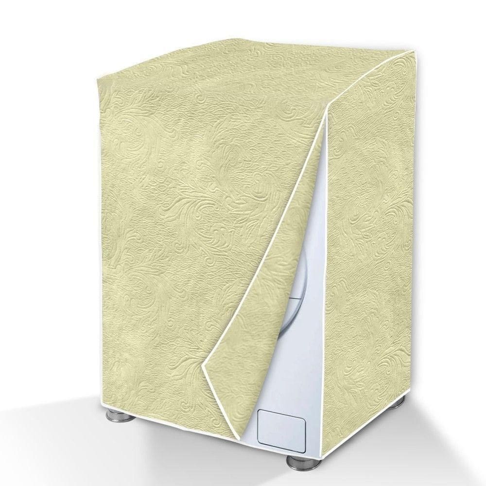 Capa Maquina De Lavar Flanelada Bege Perolizada - Gg