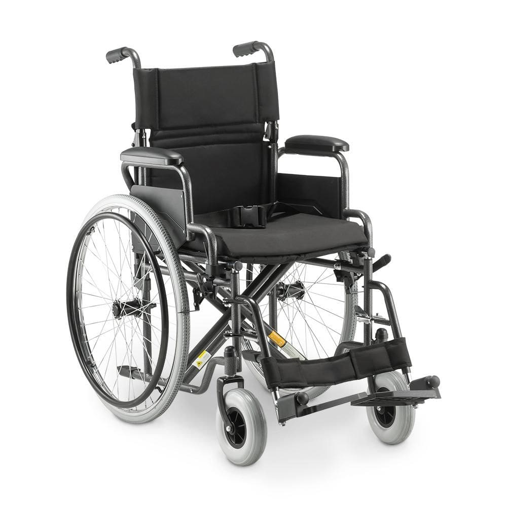 Cadeira de Rodas Dellamed Dobrável em Aço até 120 Kg Cinza e Preto D400-T40