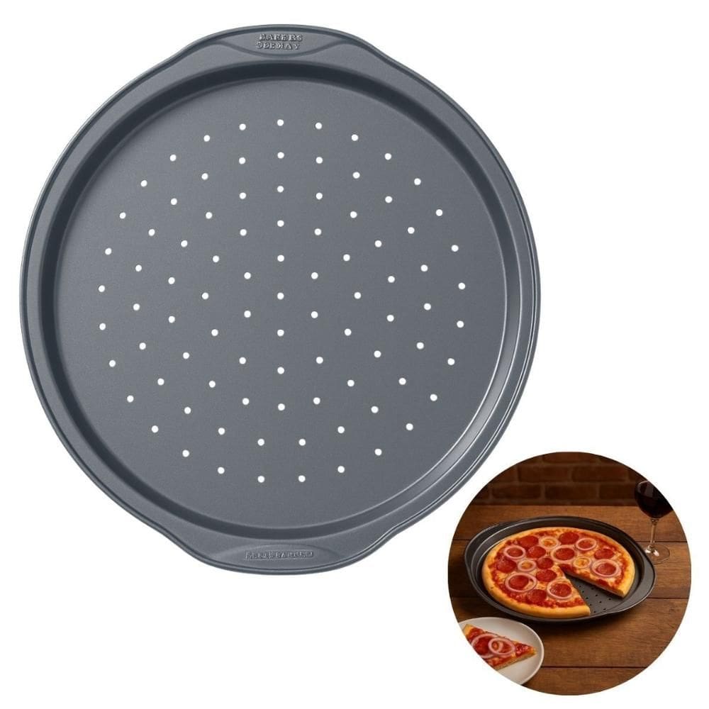 Forma Pizza Perfurada Antiaderente 39cm Pizzaiolo Massa Aço