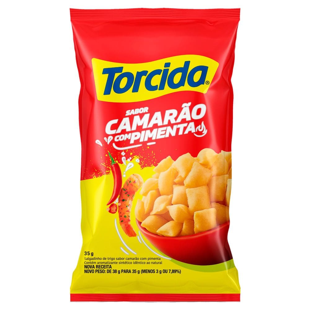 Salgadinho de Trigo Torcida Sabor Camarão com Pimenta 35g