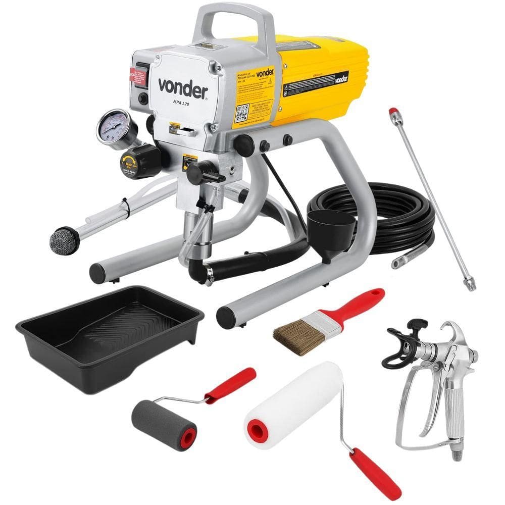 Máquina de Pintura Airless 1,2 HP MPA 120 VONDER com Conjunto Pintura 5 Peças NOVE54