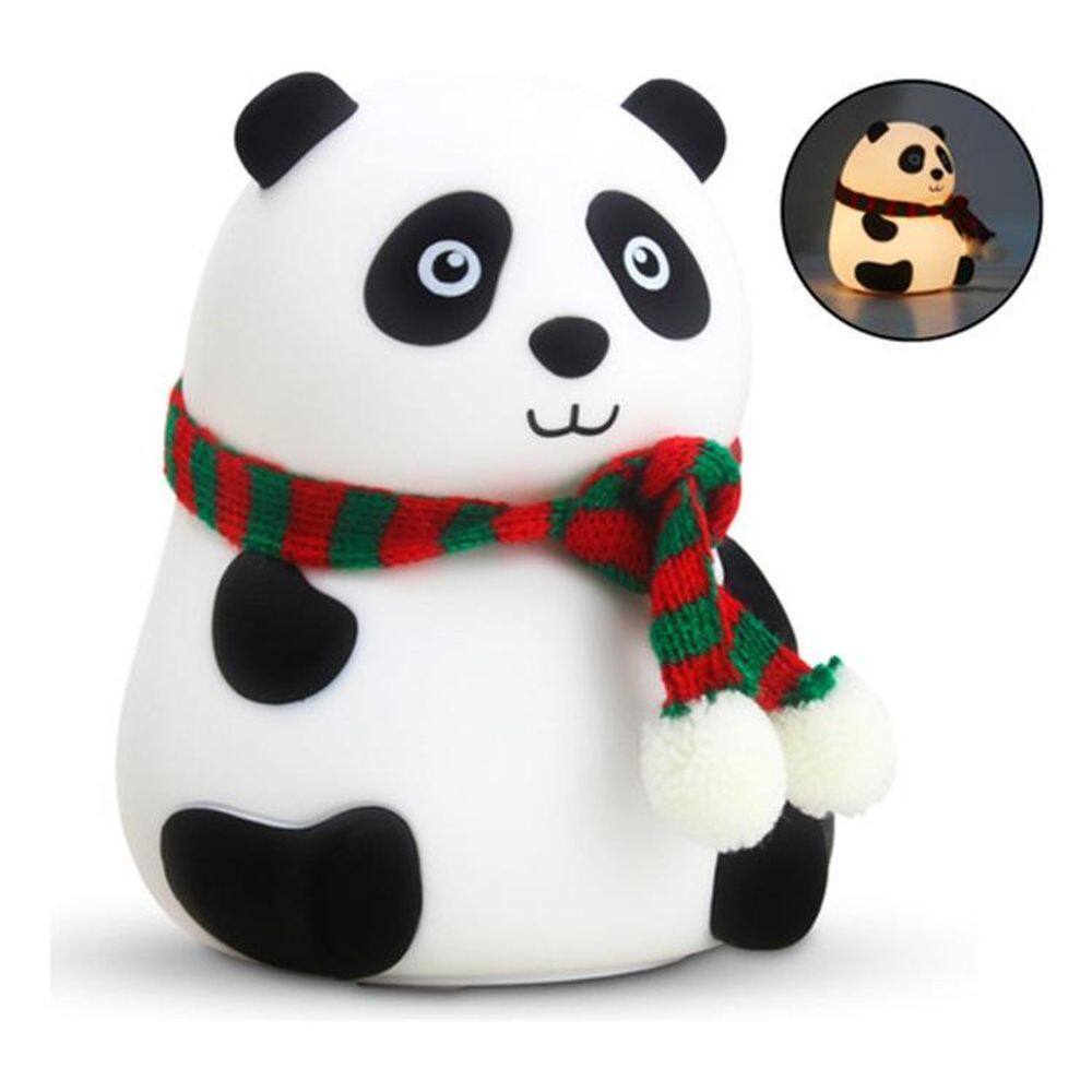 Luminária De Silicone Noturna Recarregável Toque Cores Panda