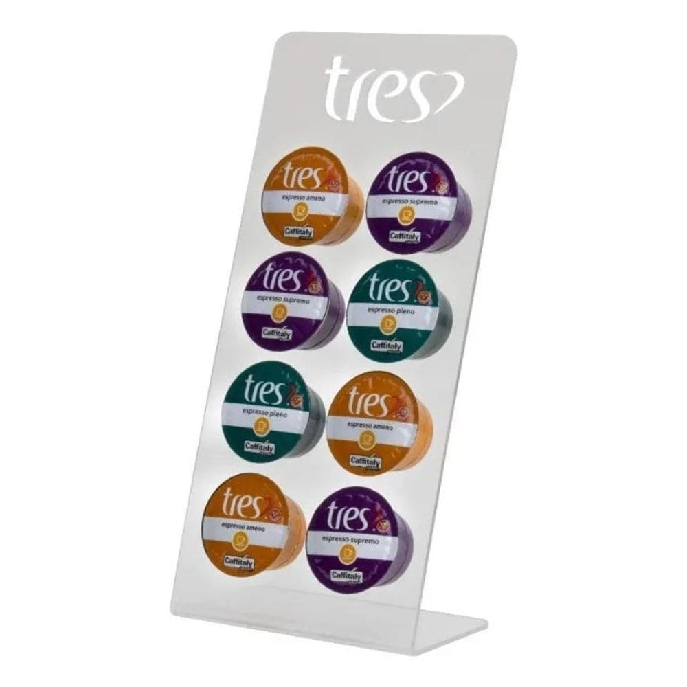 10X Suporte 8 Cápsulas De Café Três Corações Acrílico Cor T