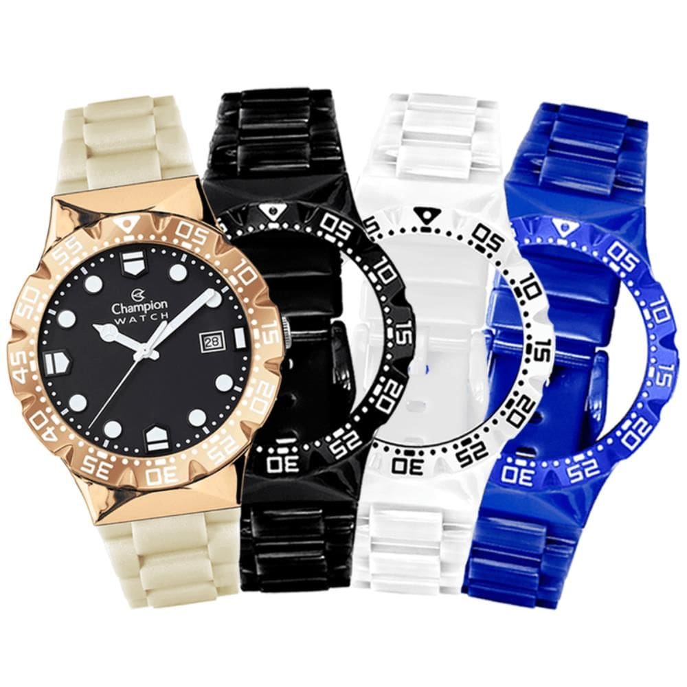 Relógio Champion Watch Ref: Cp31001h Troca Pulseiras