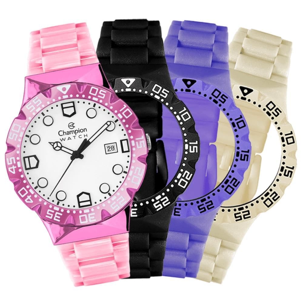 Relógio Champion Watch Ref: Cp31001v Troca Pulseiras
