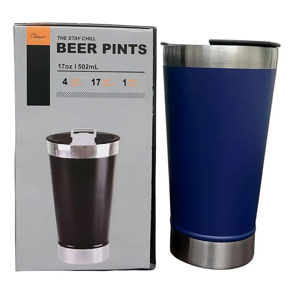 Copo Térmico 473Ml Com Tampa E Abridor Para Cerveja Bebidas