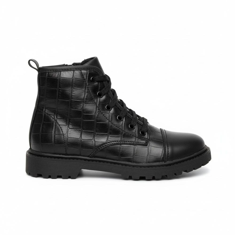 Coturno Feminino Bota Cadarço Preto Giovanna Dias T-B0486