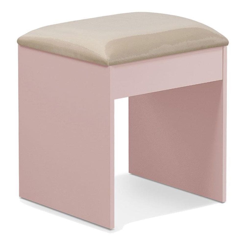 Banqueta Maia com Almofada para Penteadeira Rosê – Luapa