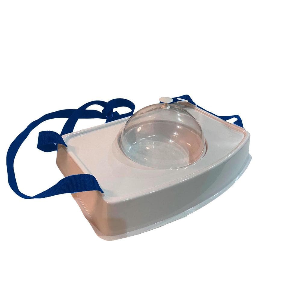 Bandeja Degustação Tampa - Modelo Cloche Alça Na Cor Azul