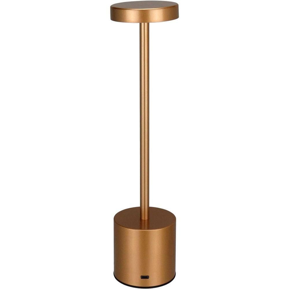 Luminaria De Mesa Decorativo Led Usb Metal 34x8x8 Ouro Rosé