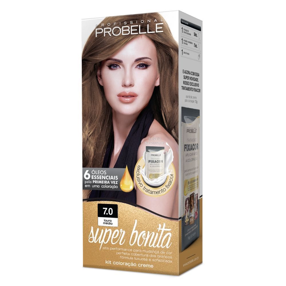 Tintura Probelle Super Bonita Louro Médio 7.0